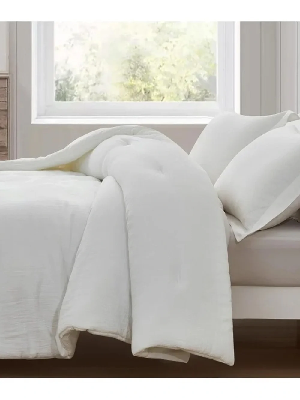 White Cotton cotton king 3 piece white Comforter Set